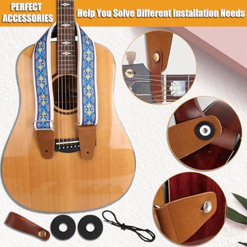 Best Jacquard Embroidery Bass Strap for Acoustic, Electric, and Bass Guitars, First Layer Vegetable Tanned Cowhide Ends
| Premium Cotton Jacquard Embroidery Guitar Strap for Acoustic, Electric, and Bass, Ideal Gift for Guitarist
| Handcrafted Jacqua