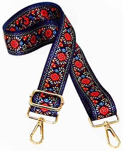 Adjustable Canvas Purse Strap with Gold Metal Buckle — Style9