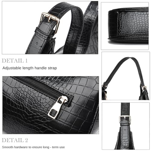 CROJUYI Small Crescent Shoulder Clutch Hobo Tote Purse for Women