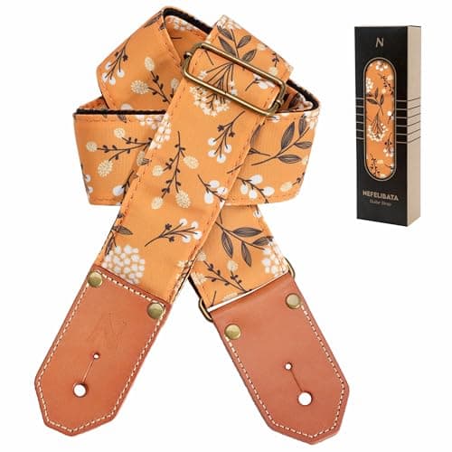 Nefelibata Cool Woven Guitar Strap for Acoustic, Bass, Electric - Gift for Guitarists — Dandelion