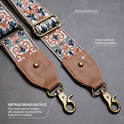 Nefelibata Purse Strap-2 Wide Leather Shoulder Strap, Adjustable Replacement for Handbag
