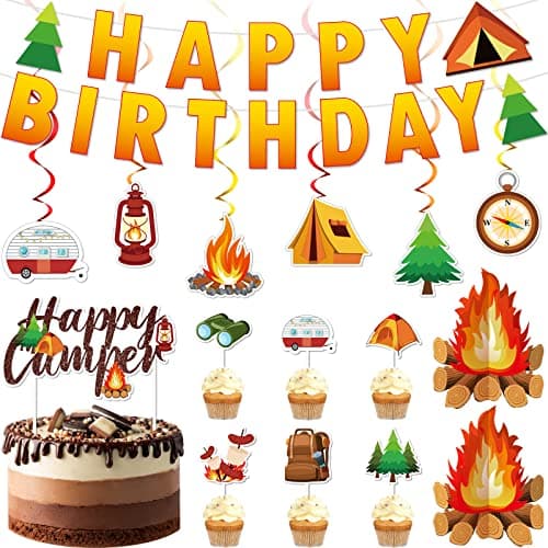 Camping Birthday Party Decorations for Kids: 52 Piece Set