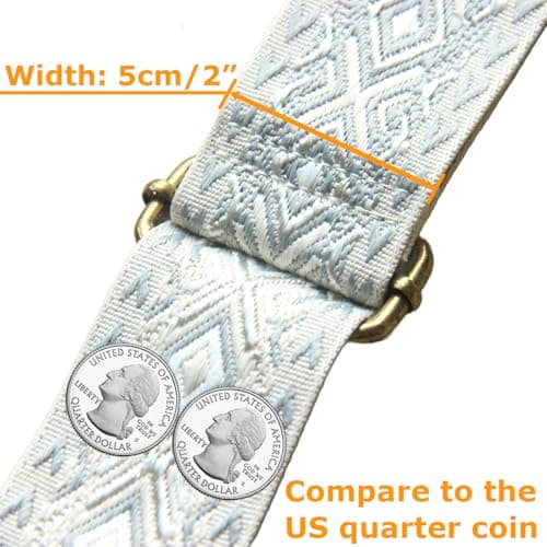 Yiaizhuo Boho Women's Wide Purse Strap Crossbody Canvas Bag Shoulder Guitar Straps Adjustable