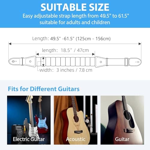 Vigorport Thick Padded Guitar Strap with Hidden Pick Holder