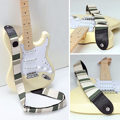 Thicker Woven Guitar Strap with Pick Pocket for Bass, Electric and Acoustic Guitars