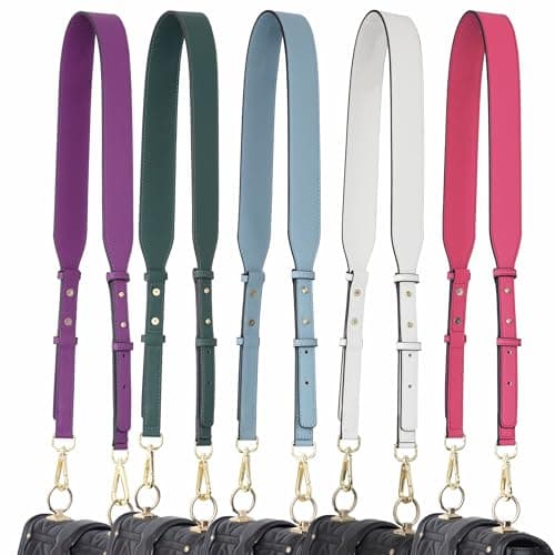 Nefelibata Glamour Purple Leather Crossbody Purse Strap with Custom Metal Buckle