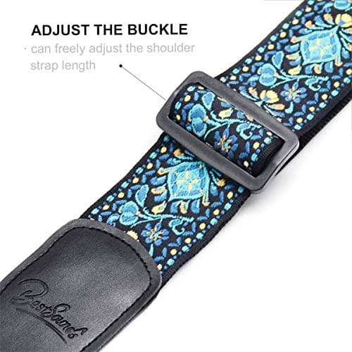 Jacquard Embroidered Cotton Guitar Strap for Bass, Electric & Acoustic Guitars