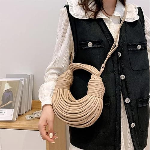 Pearlzone Hand-Woven Women's Top Handle Satchel Crossbody Bag
