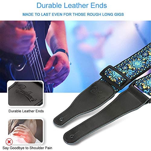 Adjustable Woven Braided Guitar Strap for Bass Electric/Acoustic Guitars