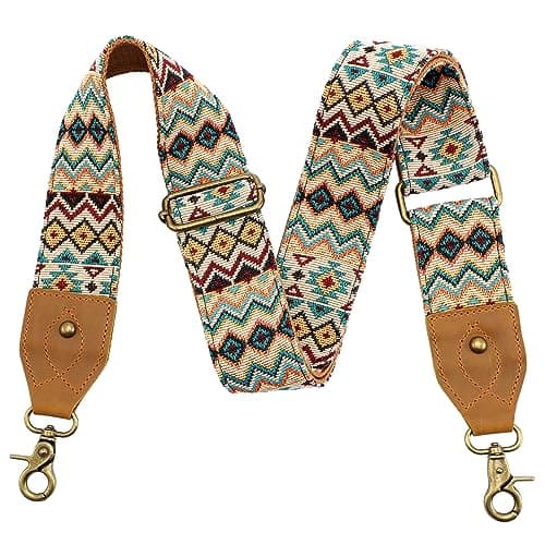 Nefelibata Purse Strap: Adjustable Leather Shoulder Replacement — Ethnic Style Apricot