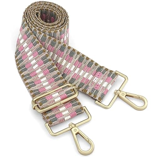 GIINJKGO Purse & Crossbody Guitar Strap Replacement — Pink Woven