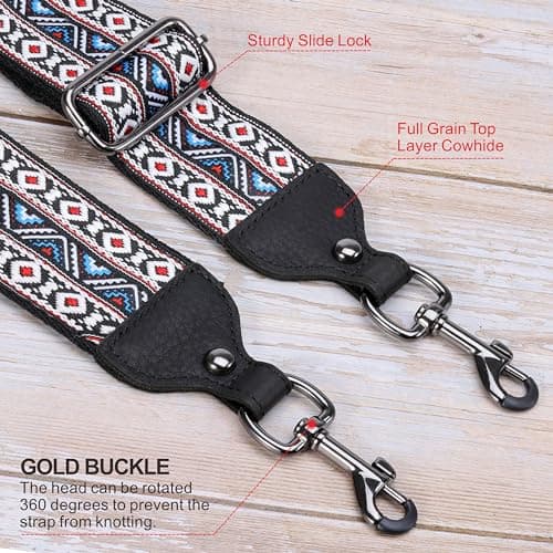 Retro Ethnic White Nefelibata Jacquard Embroidery Handbag Strap
