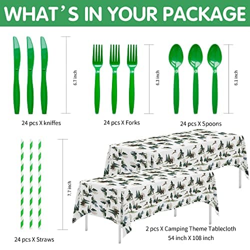 Happy Camper Party Supplies - Serve 24