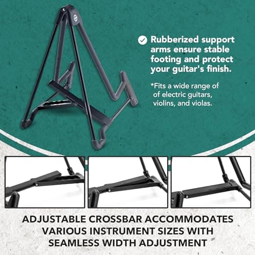 K&M Heli 2 Electric Guitar Stand | Sturdy, Adjustable, Black | German Made