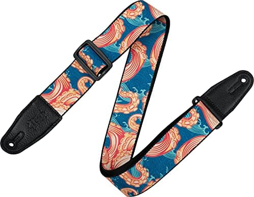 Levy's 2" Wide Polyester Guitar Strap — Tentacles & Waves