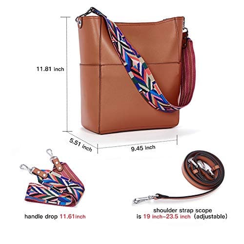 BROMEN Women's Leather Hobo Bag Designer Shoulder Purse