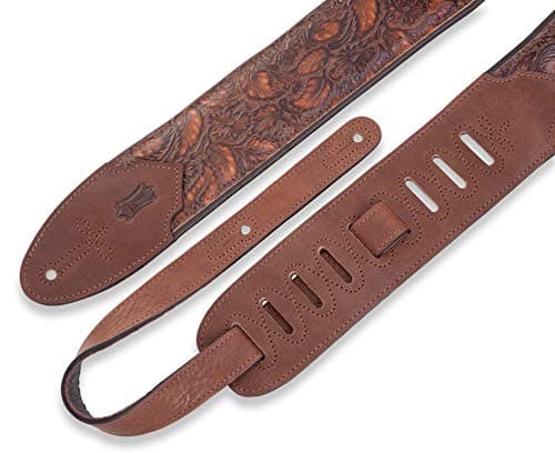 Levy's Leathers Sundance 3 Wide Embossed Guitar Strap - Geramium Whiskey