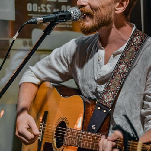 Nefelibata Guitar Strap with Hidden Pocket - for Bass, Electric, and Acoustic Guitars