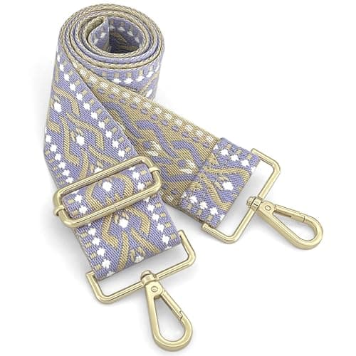 GIINJKGO Purse & Crossbody Guitar Strap Replacement — Purple Floral Embrace