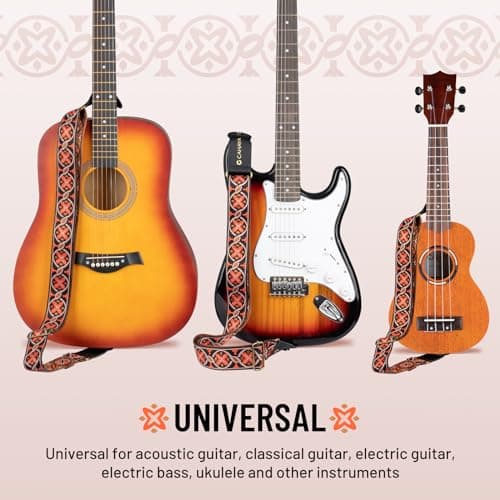 CAHAYA Acoustic Electric Classical Guitar & Bass Strap 37-60 inches Adjustable