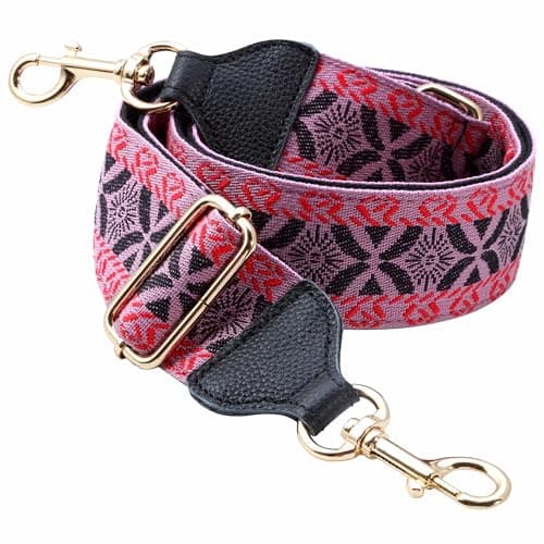 Nefelibata Purse Strap, Full Grain Cowhide Shoulder Strap — E#-sun Flower Red