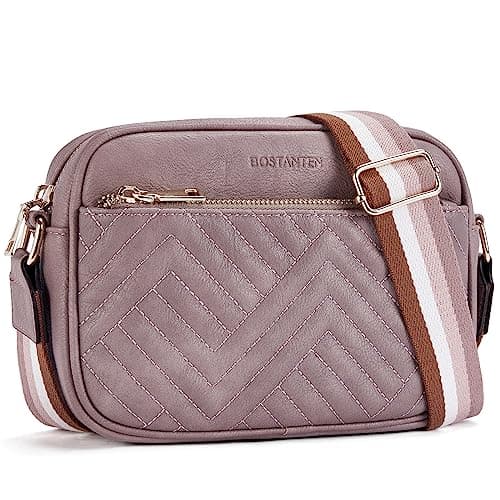 BOSTANTEN Quilted Crossbody Bags for Women — Purple