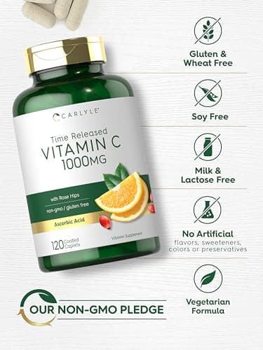 Carlyle Vitamin C 1000mg Timed Release Caplets with Rose Hips