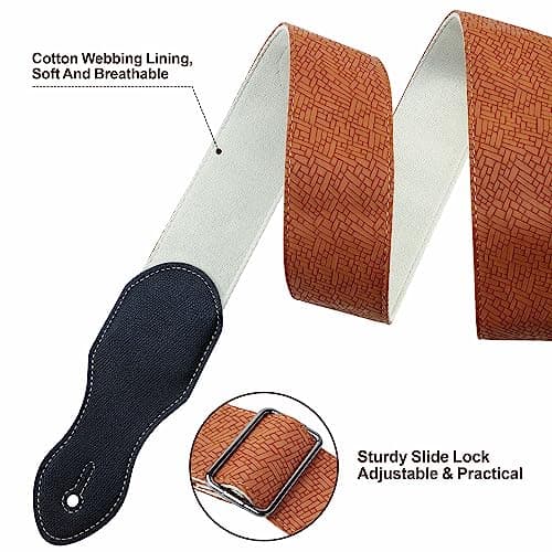 Nefelibata Guitar Strap with Pick Pocket and Leather Ends