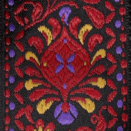 Ernie Ball Classic Jacquard Noble Rose Guitar/Bass Strap — Crimson Royal Bloom