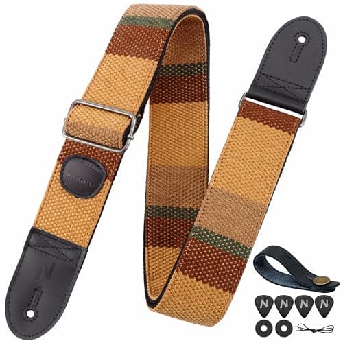 Nefelibata Guitar Strap with Pick Pocket - 2 Inch Thicker Woven Strap for Bass, Electric, and Acoustic Guitars