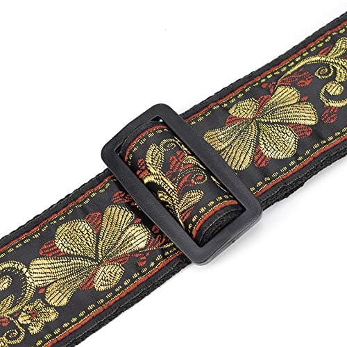 Vintage Classical Pattern CloudMusic Guitar Strap with Leather Ends