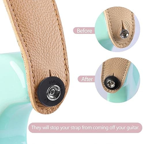 Ohlove Guitar Strap Kit - Embroidered Strap & Headstock Adapter, 2Pcs Washers, 4Pcs Picks