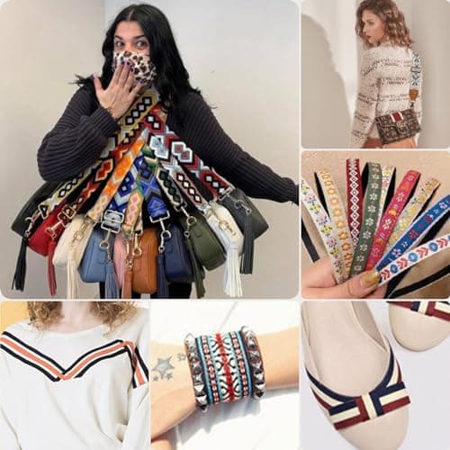 High Density Jacquard Embroidered Heavy Cotton Webbing Strap 1.5-2 Inches for Bags