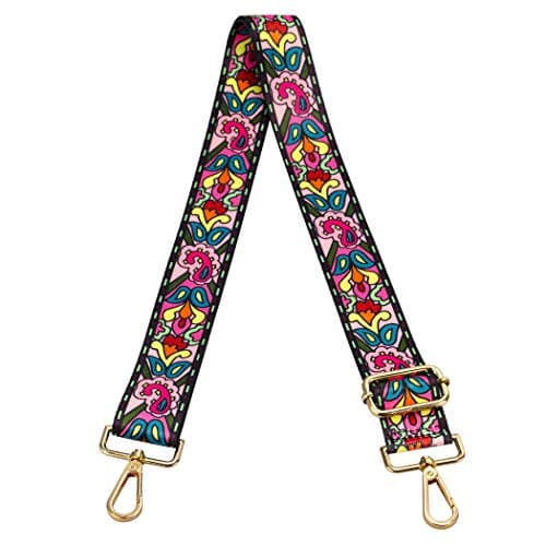ZANQANO Adjustable Crossbody Strap for Purse and Guitar Multicolor Handbag Straps — Flower