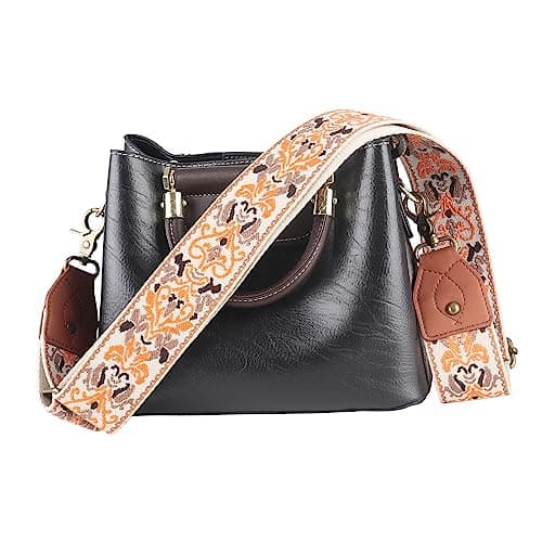 Handbag Strap Replacement Wide Shoulder Crossbody Strap with Adjustable Belts — Leather- Color 008