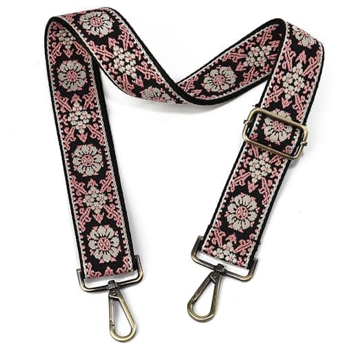 Adjustable Replacement Shoulder Strap for Crossbody Bags, Retro Jacquard Embroidery Design