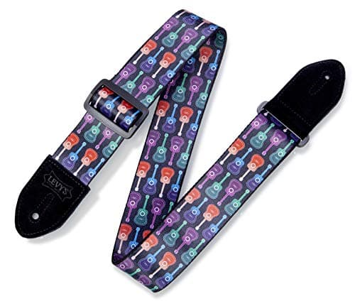 Levy's Leathers Black and Yellow Sunflower Guitar Strap MP2-009 — Acoustic