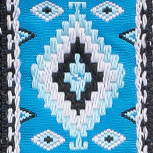 KLIQ Vintage Woven Guitar Strap for Acoustic & Electric Guitars — Diné Sky & Turquoise