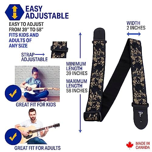 Perri's Leathers Ltd. Adjustable Leather Guitar Straps