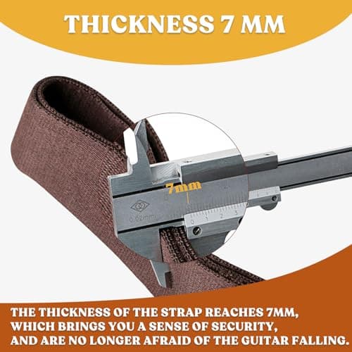 EASTROCK Brown Adjustable Cotton Guitar Strap for Beginners