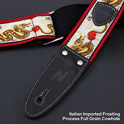 Golden Dragon Embroidered Guitar Strap