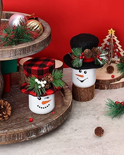 Snowman Winter Mini Mason Jars for Farmhouse Tiered Tray Decor