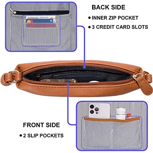 Solene Small Multi-Zip Pocket Crossbody Travel Purse