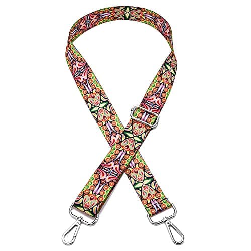 Multicolor Canvas Guitar Style Crossbody Bag Strap