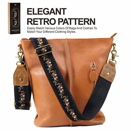 Nefelibata Retro Jacquard Embroidery Crossbody Bag Strap - Adjustable, Vintage Florals