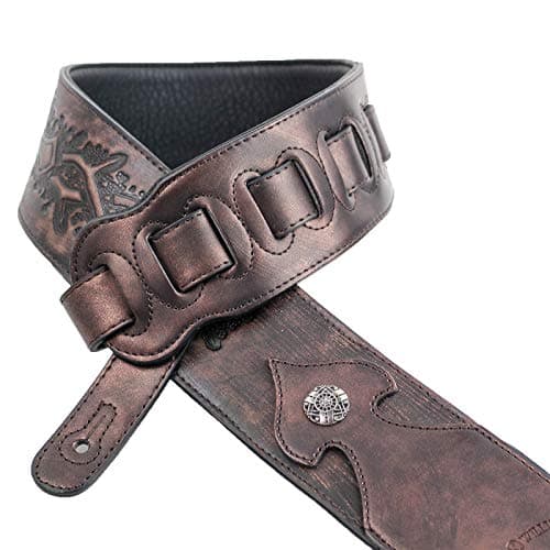 Walker & Williams LIP-05 Metallic Copper Leather Guitar Strap