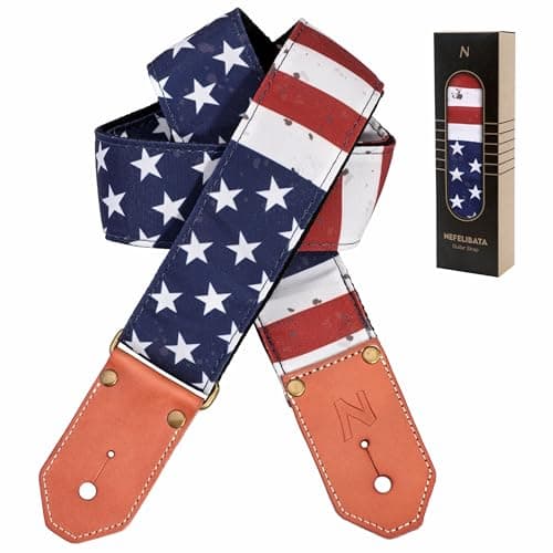 Nefelibata Cool Woven Guitar Strap for Acoustic, Bass, Electric - Gift for Guitarists — National Flag