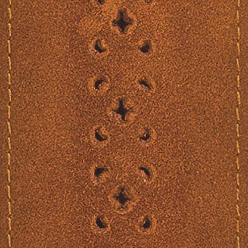 D'Addario Leather Guitar Strap — Camel Suede Rosetta