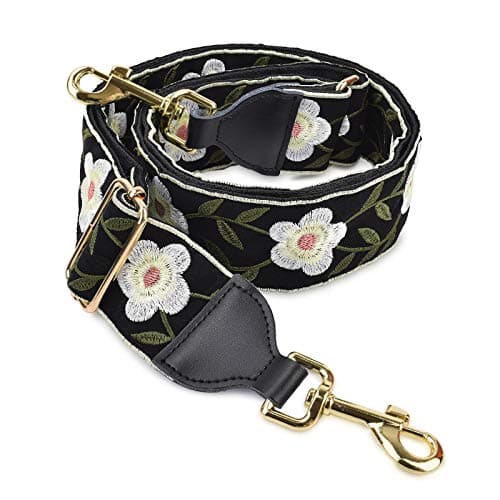 CloudMusic Handbag Shoulder Strap Replacement for Women Girls — White Flowers