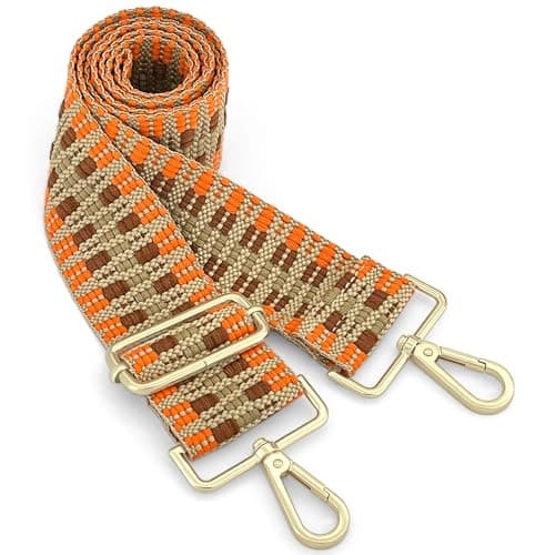 GIINJKGO Purse & Crossbody Guitar Strap Replacement — Orange Woven